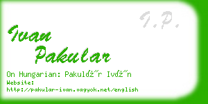 ivan pakular business card